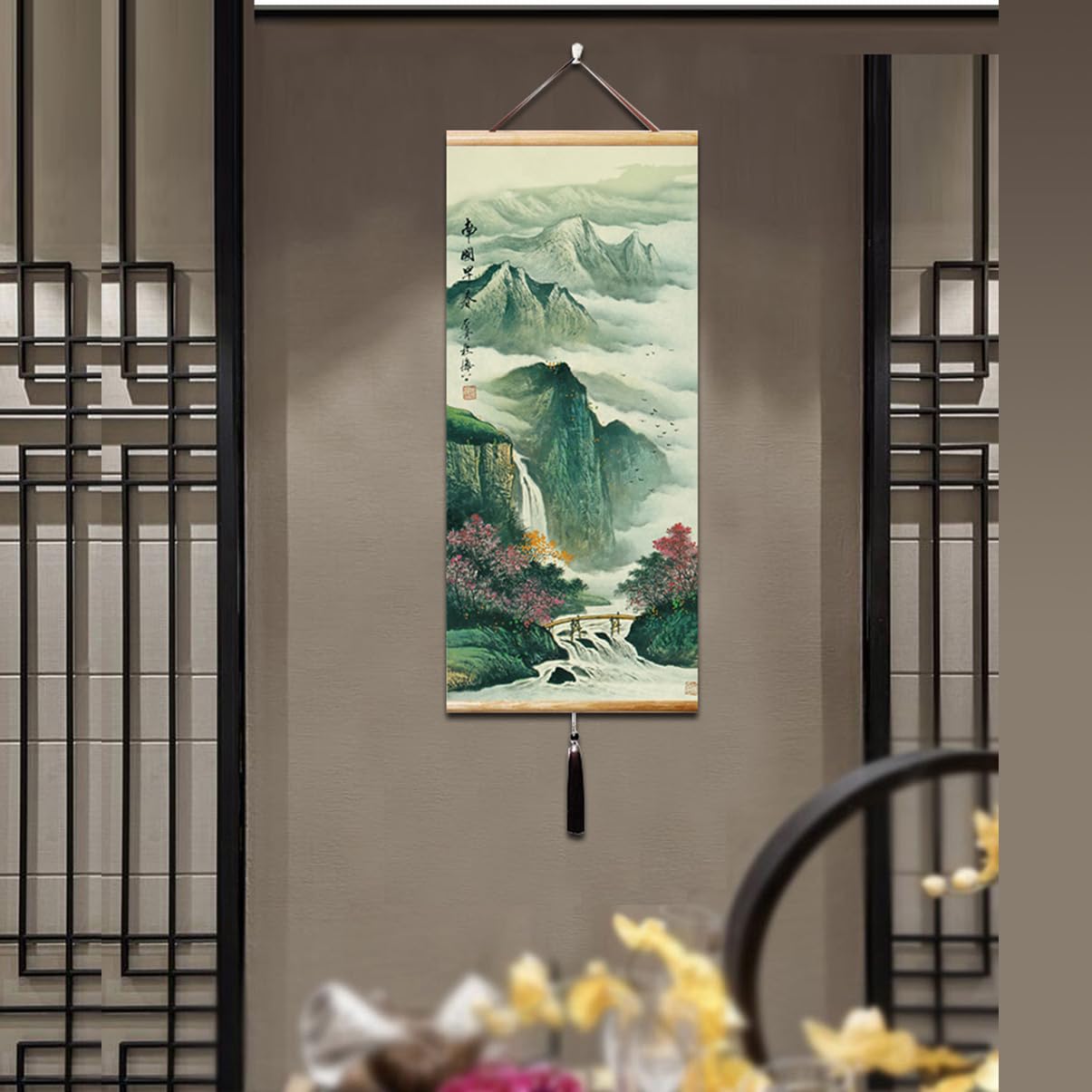 EAPEY Prints Chinese Scroll Hanging Japanese Wall Art Decor Home